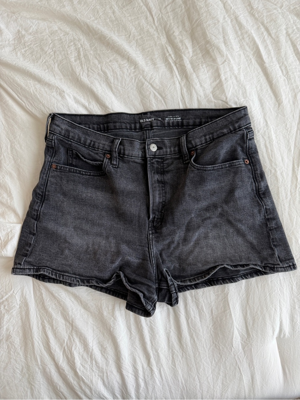 Old Navy Black Denim High-Rise Jean Shorts